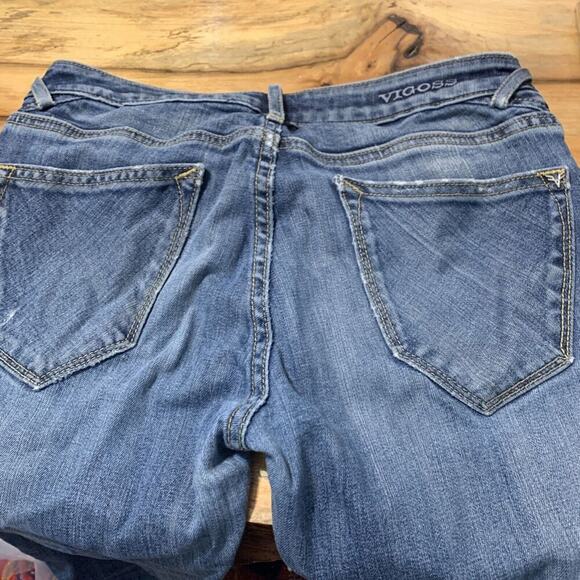 Vigoss Thompson Tomboy Boyfriend Distressed Dark Wash Womens Jeans Size 26x27 - Picture 6 of 7